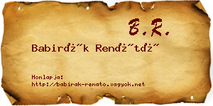Babirák Renátó névjegykártya