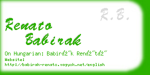 renato babirak business card